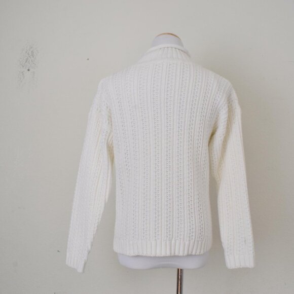 Vintage 90s High-neck Acrylic Snowflake  Sweater size M‎ - Picture 3 of 10